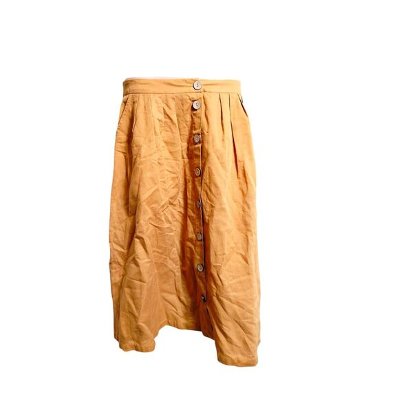 Grae Cove‎ Women's Skirt Large Orange Linen Cottagecore Prairiecore Minimalist - Picture 1 of 14